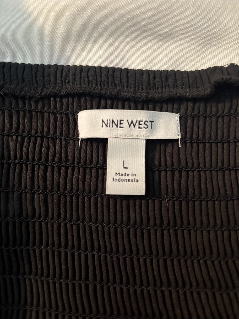 Nine West Black Babydoll, Puff-Sleeve, Tiered Mini Dress LBD Size Large - Picture 15 of 16
